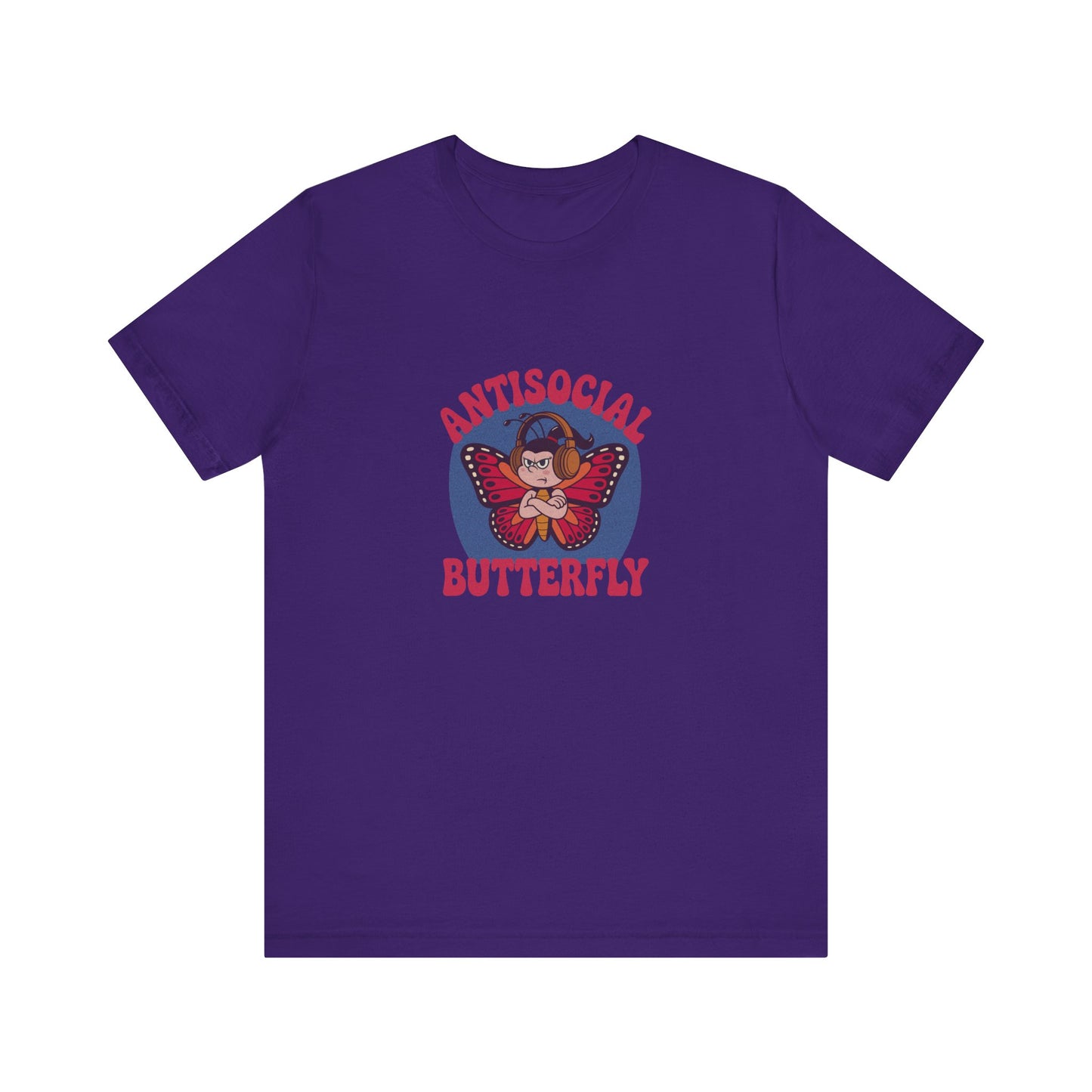 Antisocial Butterfly (Female) — Retro Workout Tee (Dark)