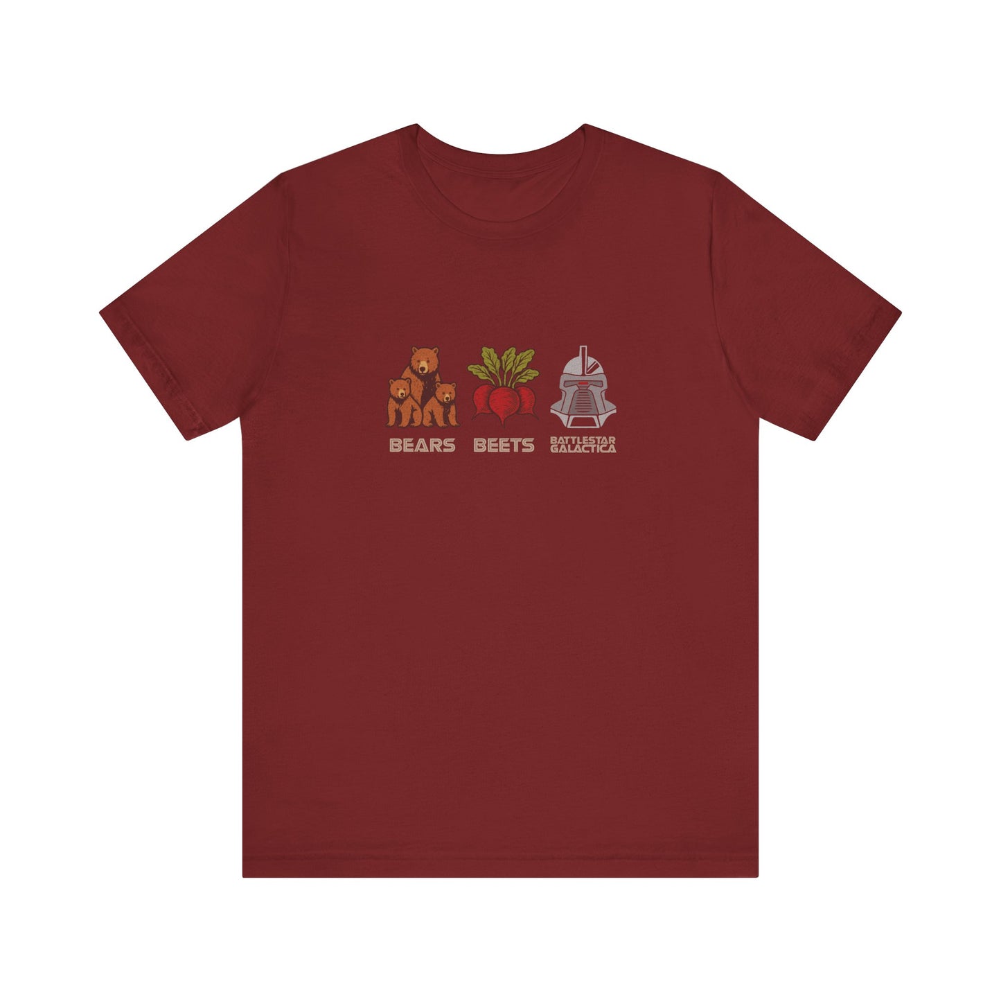 Bears, Beets, Battlestar (Captions) — Retro Tee (Dark)