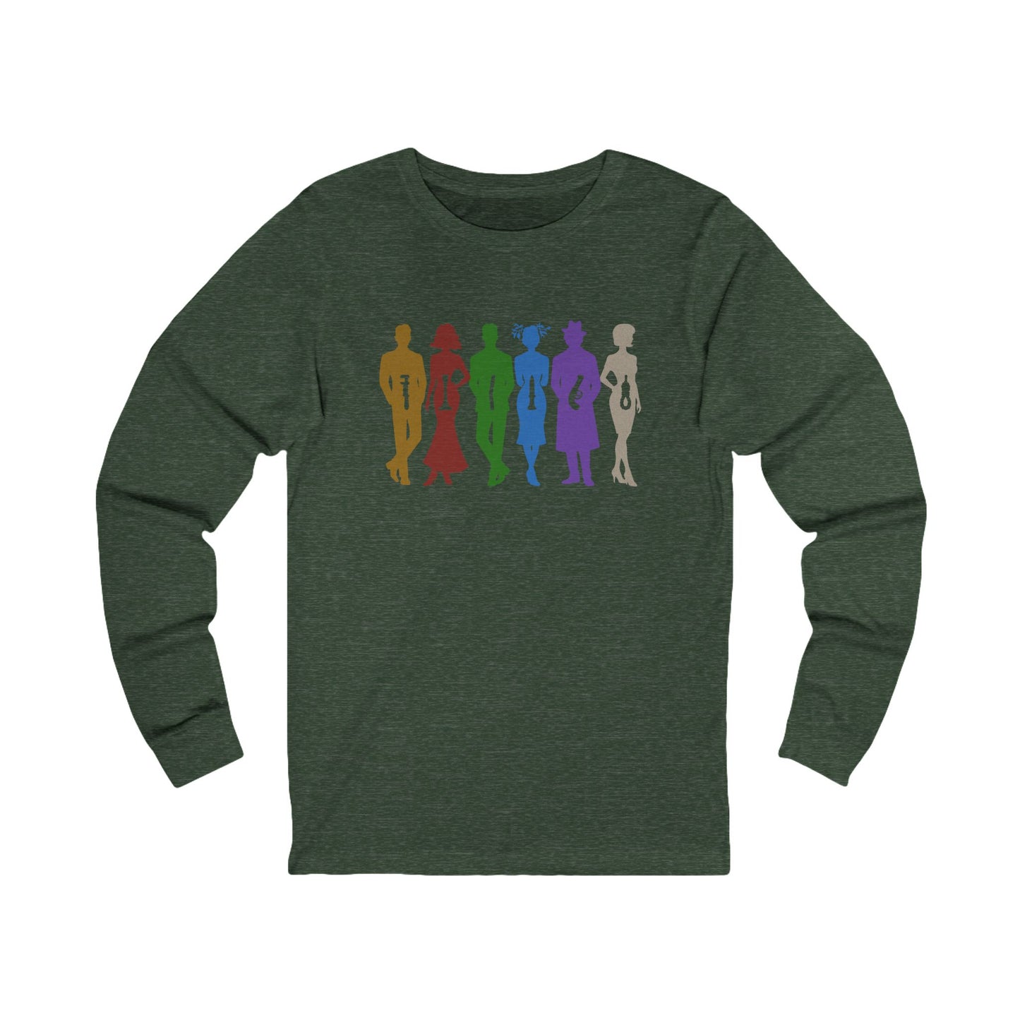 The Usual Suspects, Properly Armed — Clue Retro Long Sleeve (Dark)
