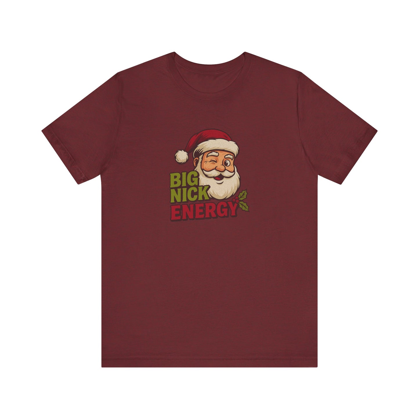 Big Nick Energy — Retro Santa Christmas Tee (Dark)