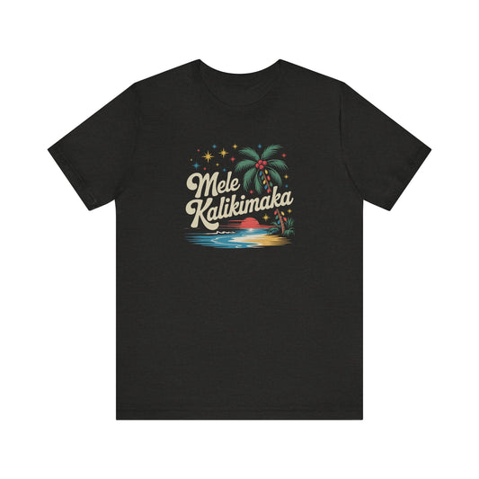 Mele Kalikimaka — Retro Hawaiian Christmas Tee (Dark)