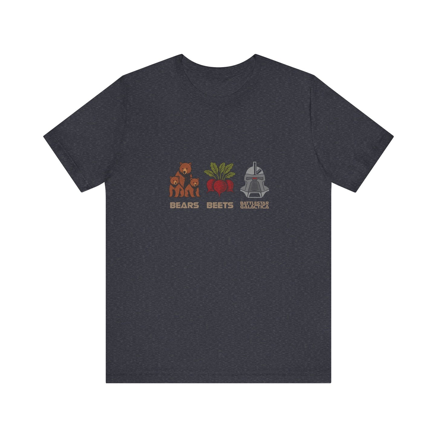 Bears, Beets, Battlestar (Captions) — Retro Tee (Dark)