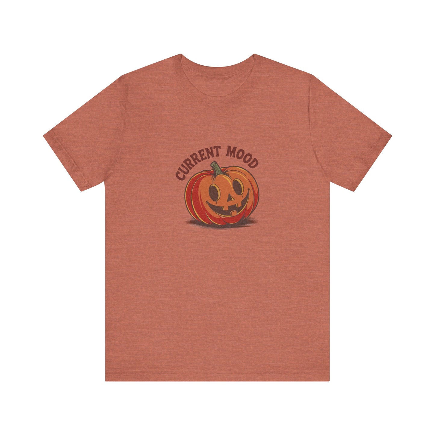 Current Mood (Cute Pumpkin) — Retro Halloween Tee (Light)