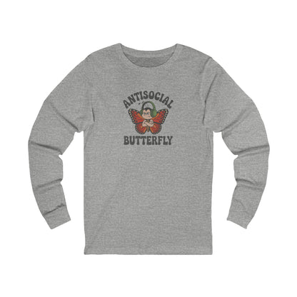 Antisocial Butterfly (Male) — Retro Workout Long Sleeve (Light)