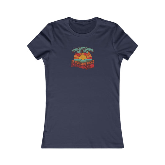 You Can't Drink All Day PSA — Retro Sunrise Women's Tee (Dark)