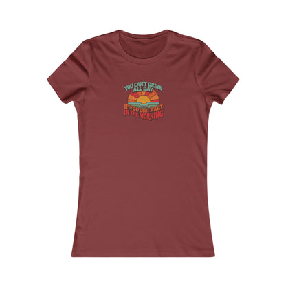 You Can't Drink All Day PSA — Retro Sunrise Women's Tee (Dark)