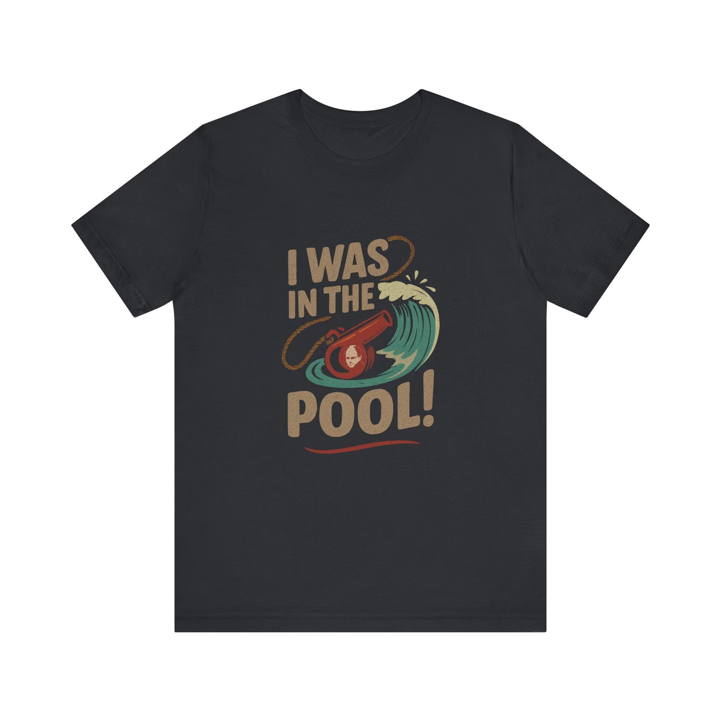 I Was in the Pool! — George Costanza Shrinkage Retro Tee (Dark)