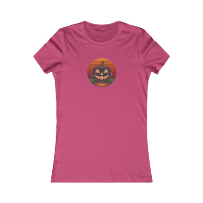 Retro Jack: Bold Grin — Halloween Sunset Women's Tee (Light)