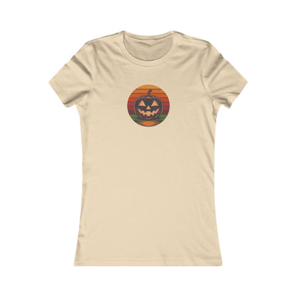 Retro Jack: Bold Grin — Halloween Sunset Women's Tee (Light)