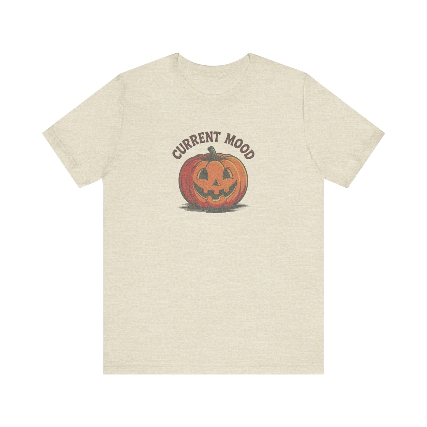 Current Mood (Classic Pumpkin) — Retro Halloween Tee (Light)