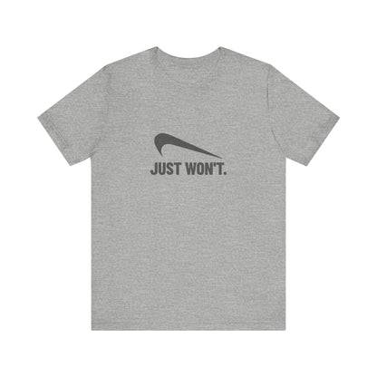 Just Won’t Athletic Parody — Retro Workout Tee (Light)