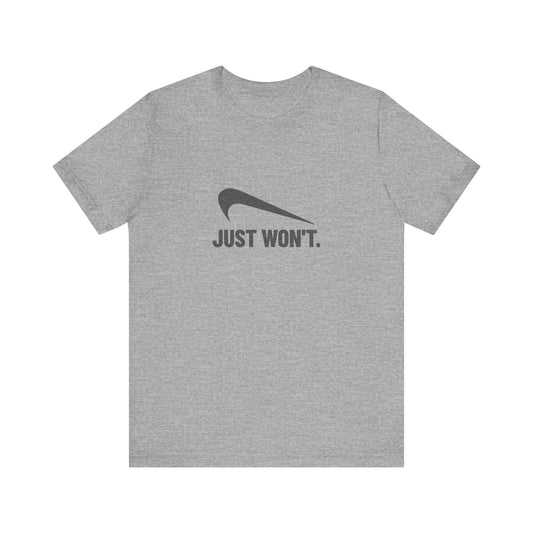 Just Won’t Athletic Parody — Retro Workout Tee (Light)