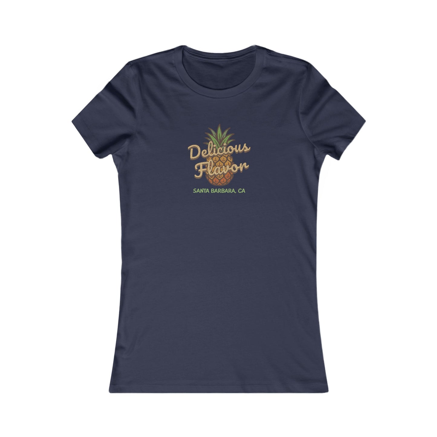 Delicious Flavor — Santa Barbara Pineapple Retro Women's Tee (Dark)