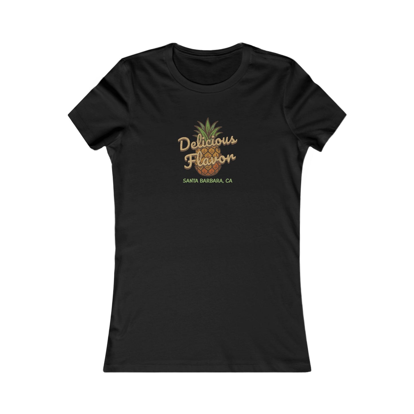 Delicious Flavor — Santa Barbara Pineapple Retro Women's Tee (Dark)