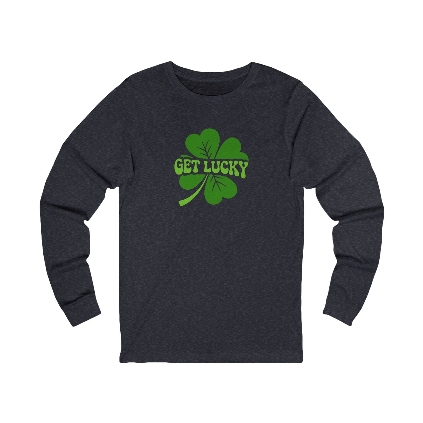 I’m Up All Night to Get Lucky — St. Patrick's Retro Long Sleeve (Dark)