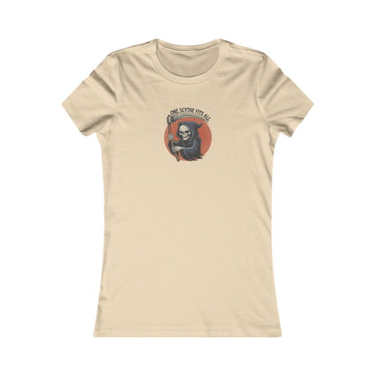 One Scythe Fits All — Grim Reaper Retro Women's Tee (Light)