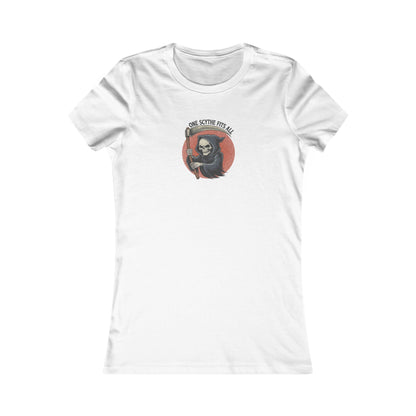 One Scythe Fits All — Grim Reaper Retro Women's Tee (Light)