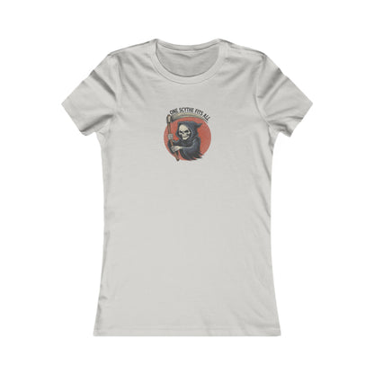 One Scythe Fits All — Grim Reaper Retro Women's Tee (Light)