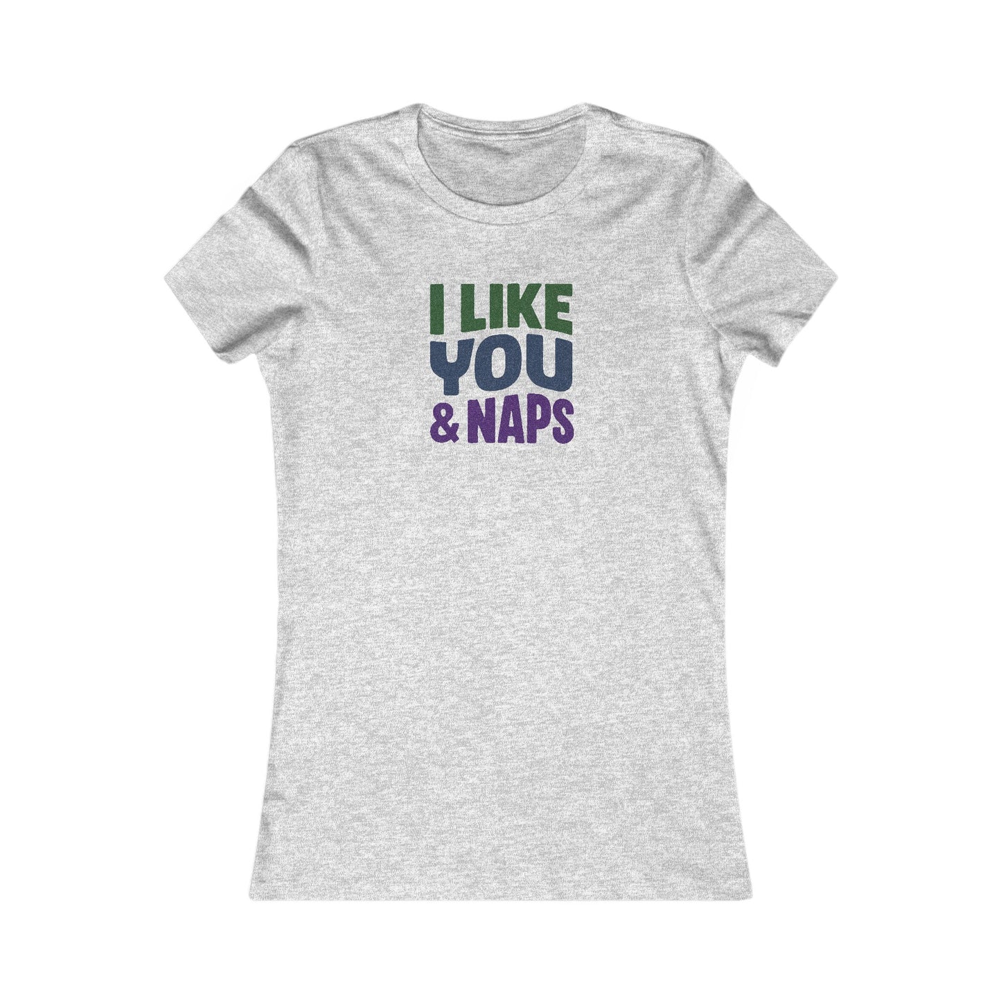 I Like You & Naps (Cool Gradient) — Retro Loungewear Women's Tee (Light)
