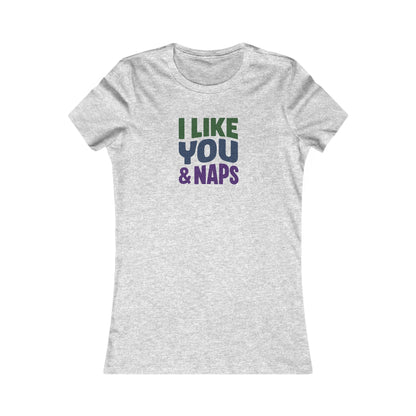 I Like You & Naps (Cool Gradient) — Retro Loungewear Women's Tee (Light)