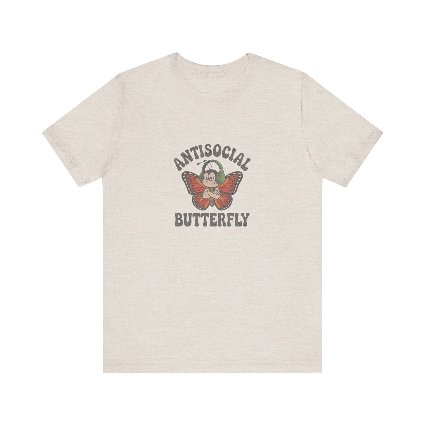 Antisocial Butterfly (Male) — Retro Workout Tee (Light)