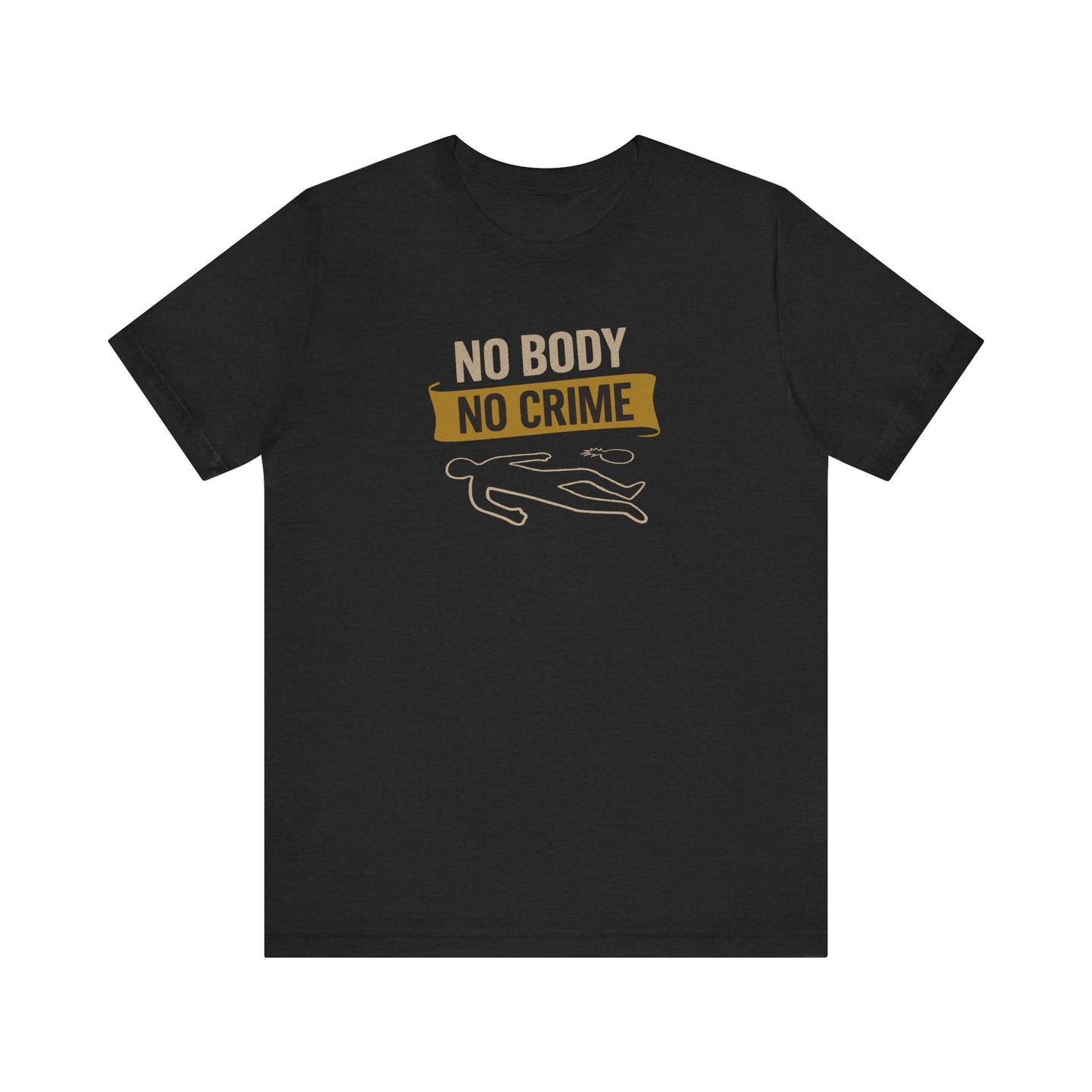 No Body, No Crime — Psych Crime Scene Retro Tee (Dark)