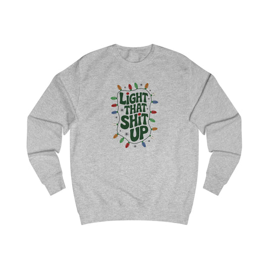 Light That Sh!t Up — Retro Christmas Lights Sweatshirt (Light)