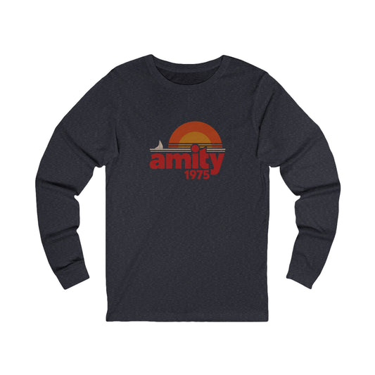 Amity Island 1975 — Jaws-Inspired Retro Long Sleeve (Dark)
