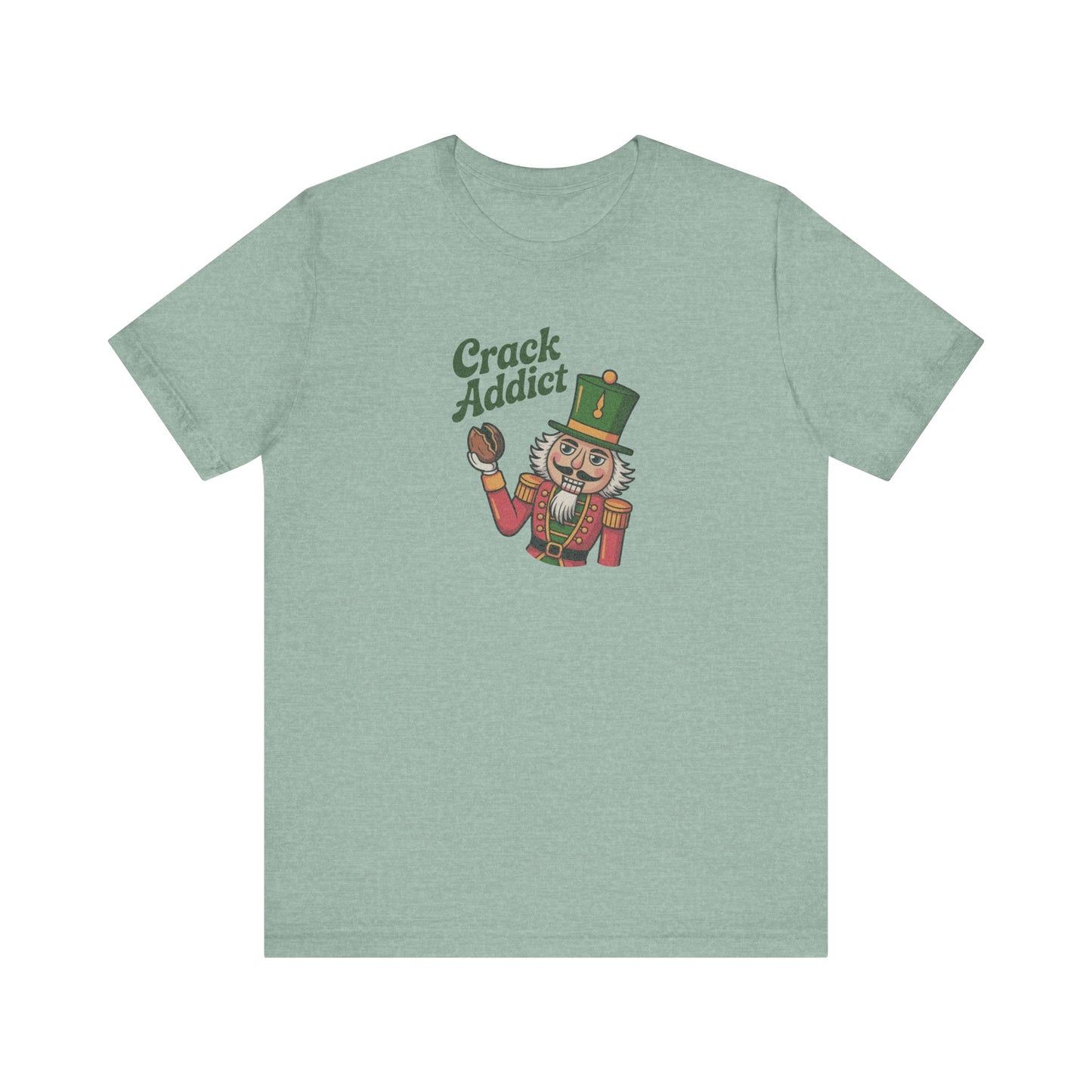 Crack Addict Nutcracker — Vintage Christmas Retro Tee (Light)