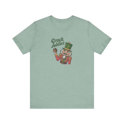 Crack Addict Nutcracker — Vintage Christmas Retro Tee (Light)