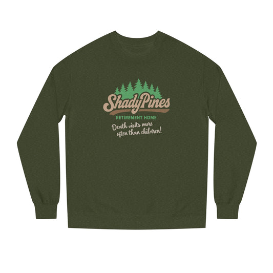 Shady Pines (Death Visits More Often Than Children) — Retro Sweatshirt (Dark)