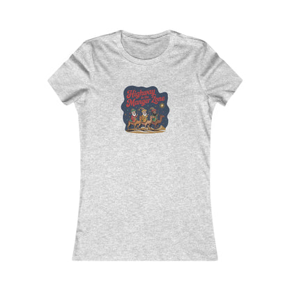 Highway to the Manger Zone — Top Gun-Inspired Christmas Women's Tee (Light)