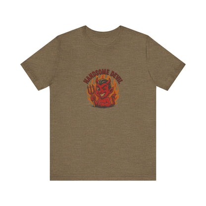 Handsome Devil — Fiery Retro Halloween Tee (Light)