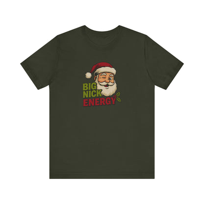 Big Nick Energy — Retro Santa Christmas Tee (Dark)
