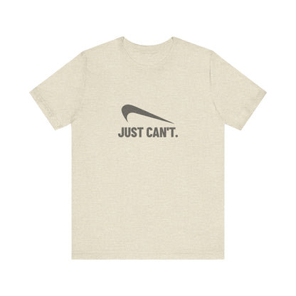 Just Can’t Athletic Parody — Retro Workout Tee (Light)