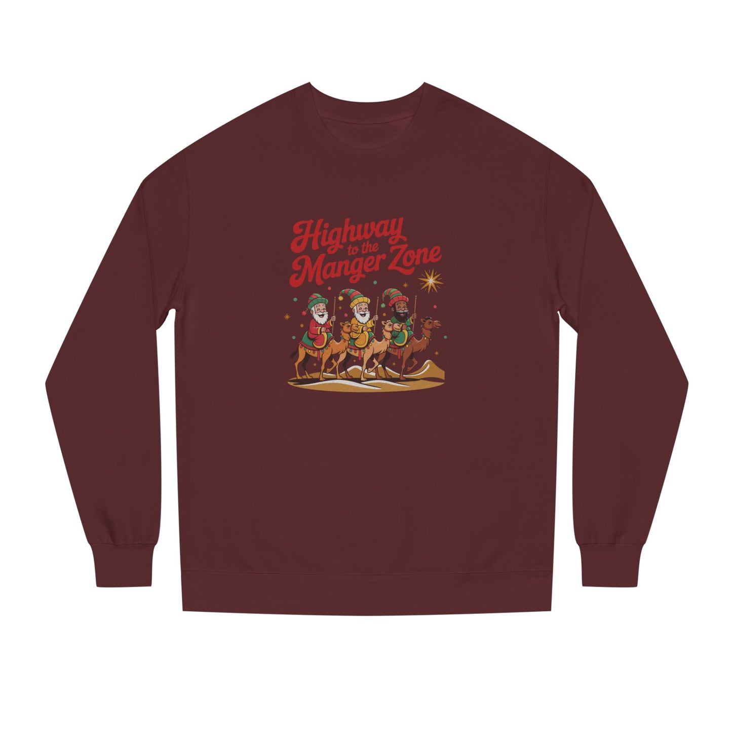 Highway to the Manger Zone — Top Gun Christmas Sweatshirt (Dark)