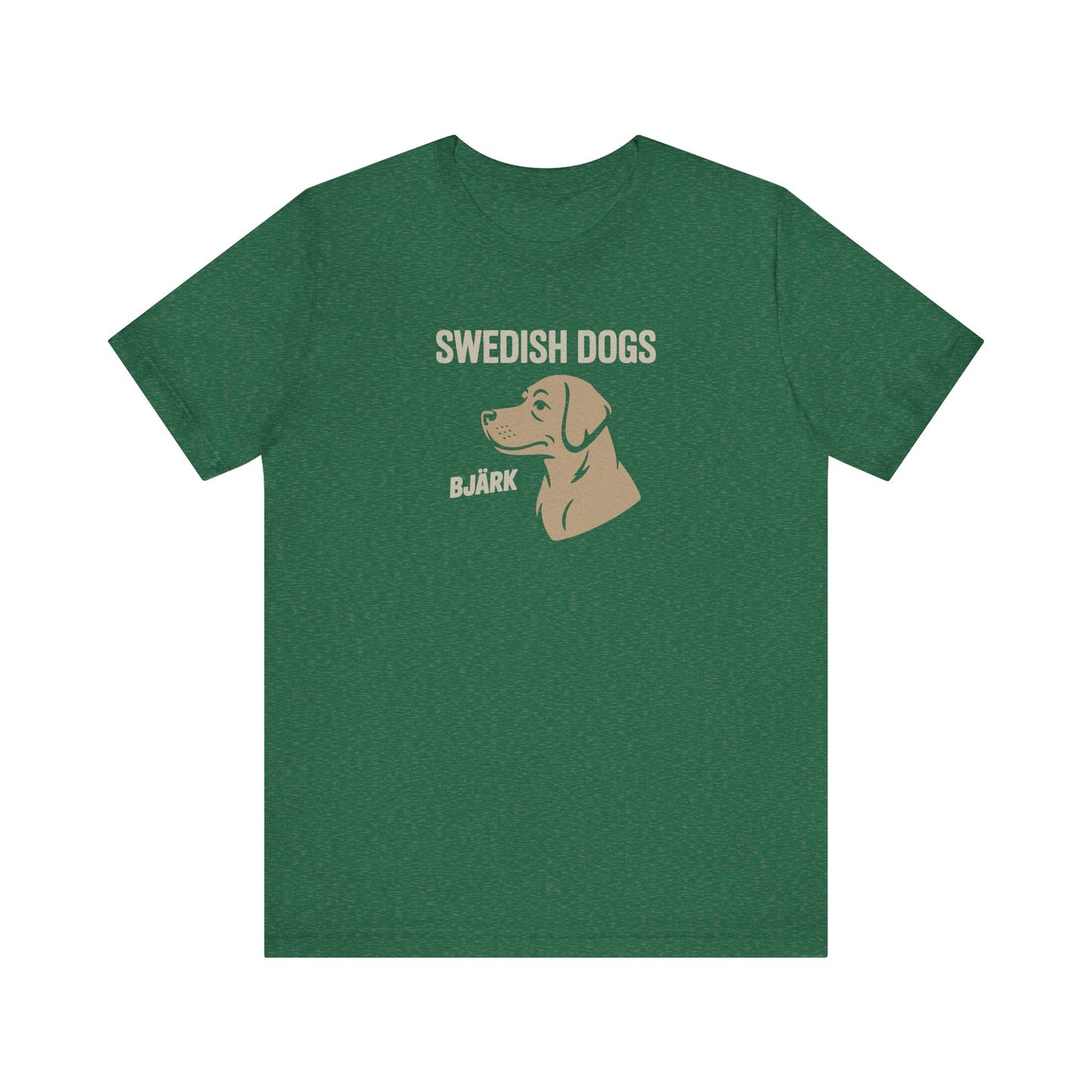 His Bjärk Is Worse Than His Bite – Minimalist Dog Pun Retro Tee (Dark)