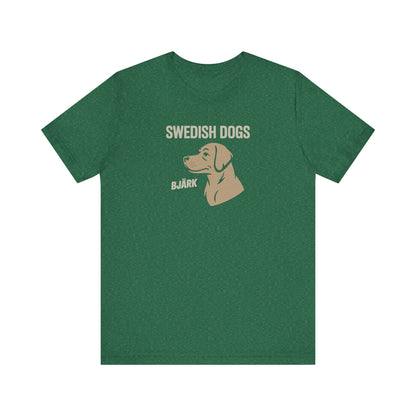 His Bjärk Is Worse Than His Bite – Minimalist Dog Pun Retro Tee (Dark)