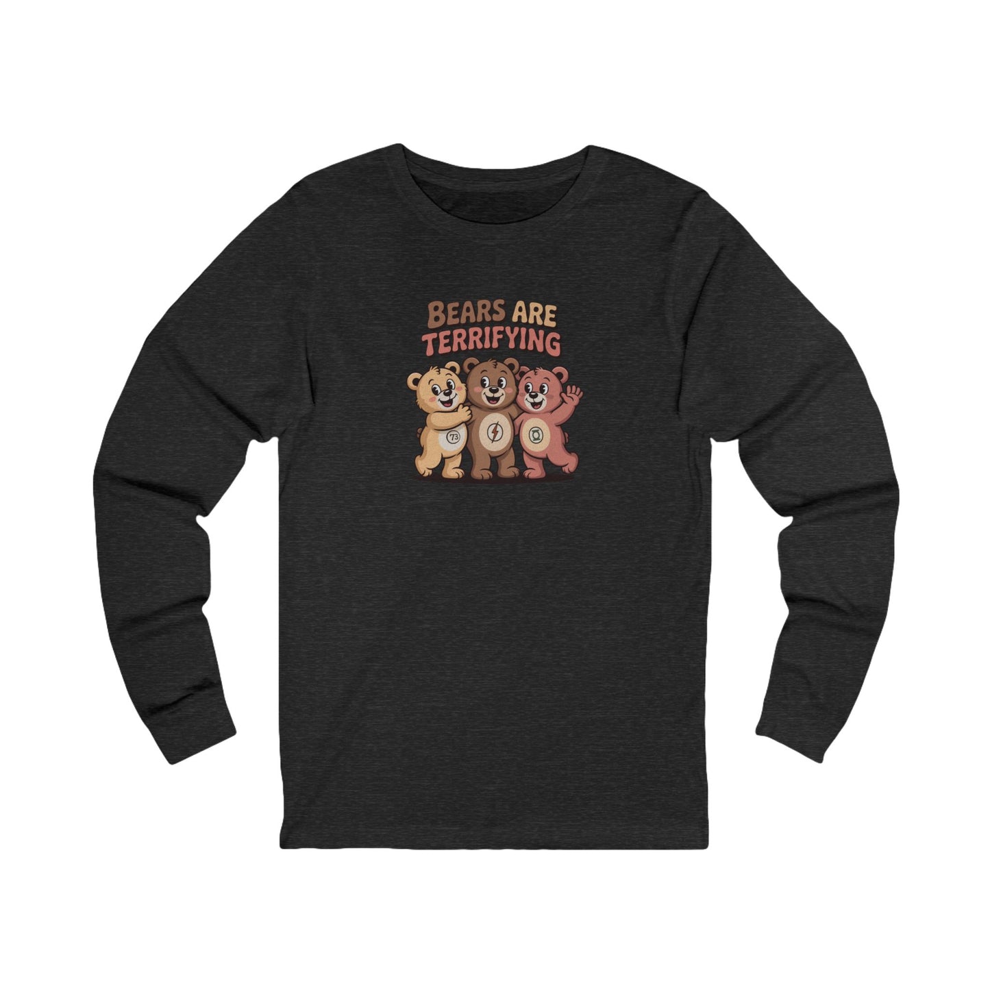 Bears Are Terrifying (Cute Remix) — Retro Long Sleeve (Dark)