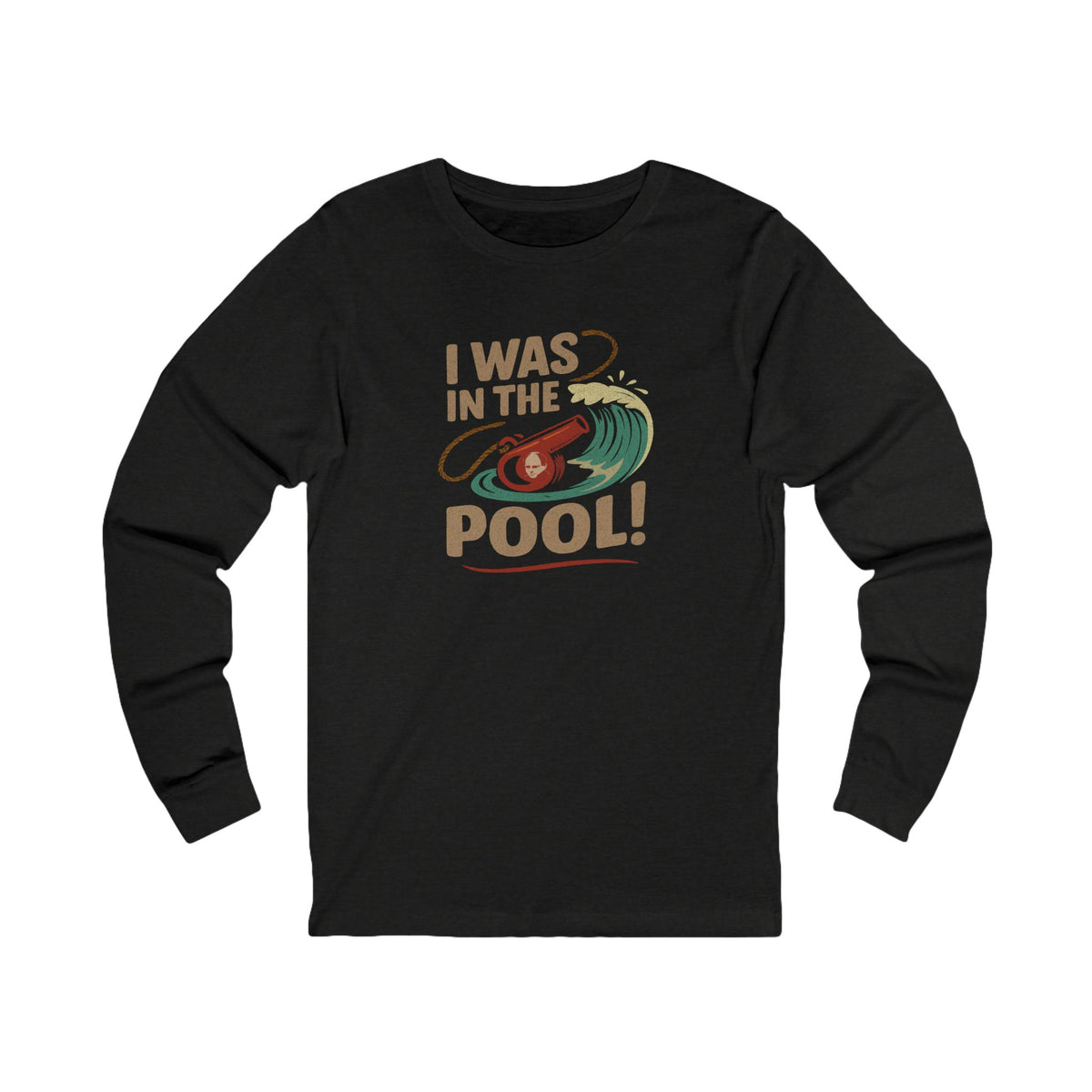 I Was in the Pool! — George Costanza Shrinkage Retro Long Sleeve (Dark)