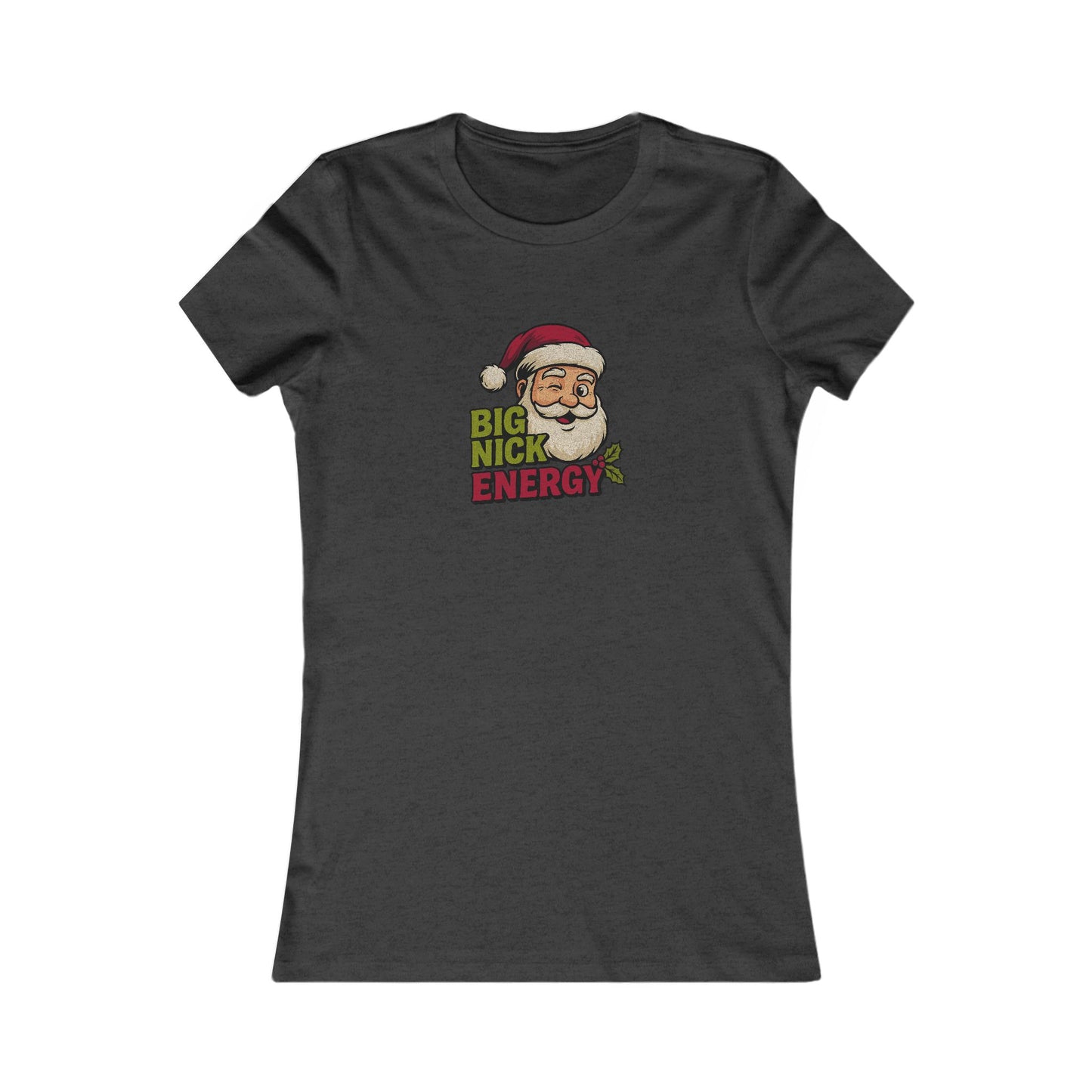 Big Nick Energy — Retro Santa Christmas Women's Tee (Dark)