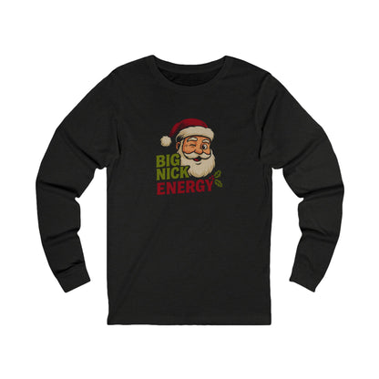Big Nick Energy — Retro Santa Christmas Long Sleeve (Dark)