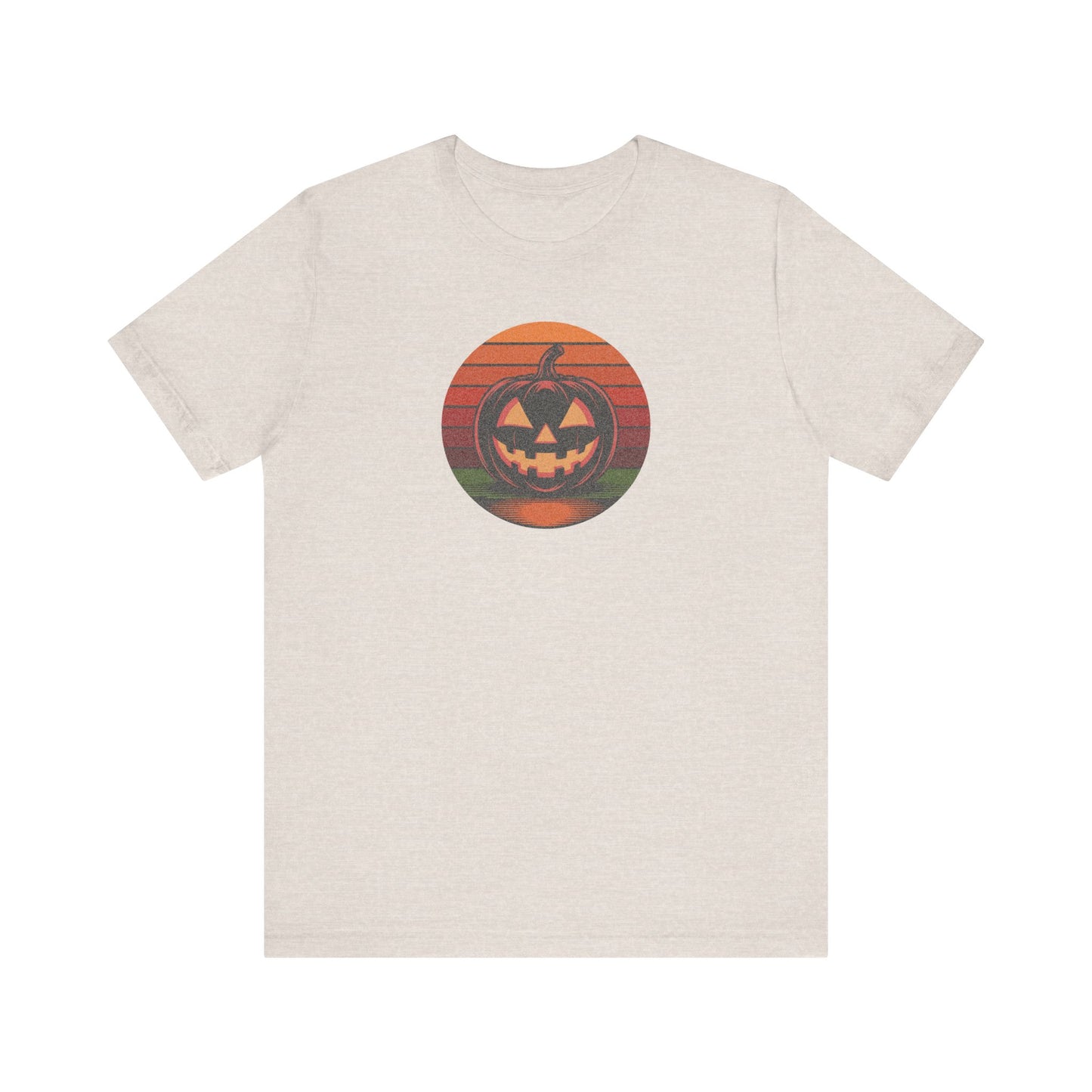 Retro Jack: Bold Grin — Halloween Sunset Tee (Light)
