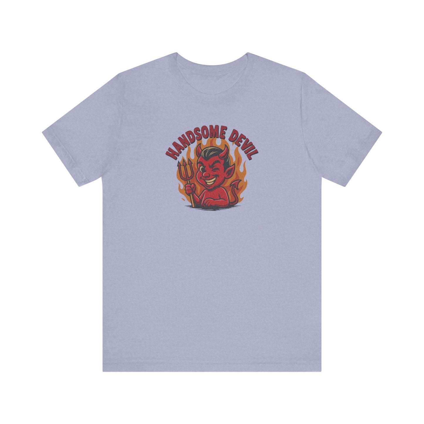 Handsome Devil — Fiery Retro Halloween Tee (Light)