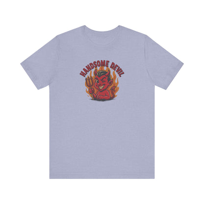 Handsome Devil — Fiery Retro Halloween Tee (Light)