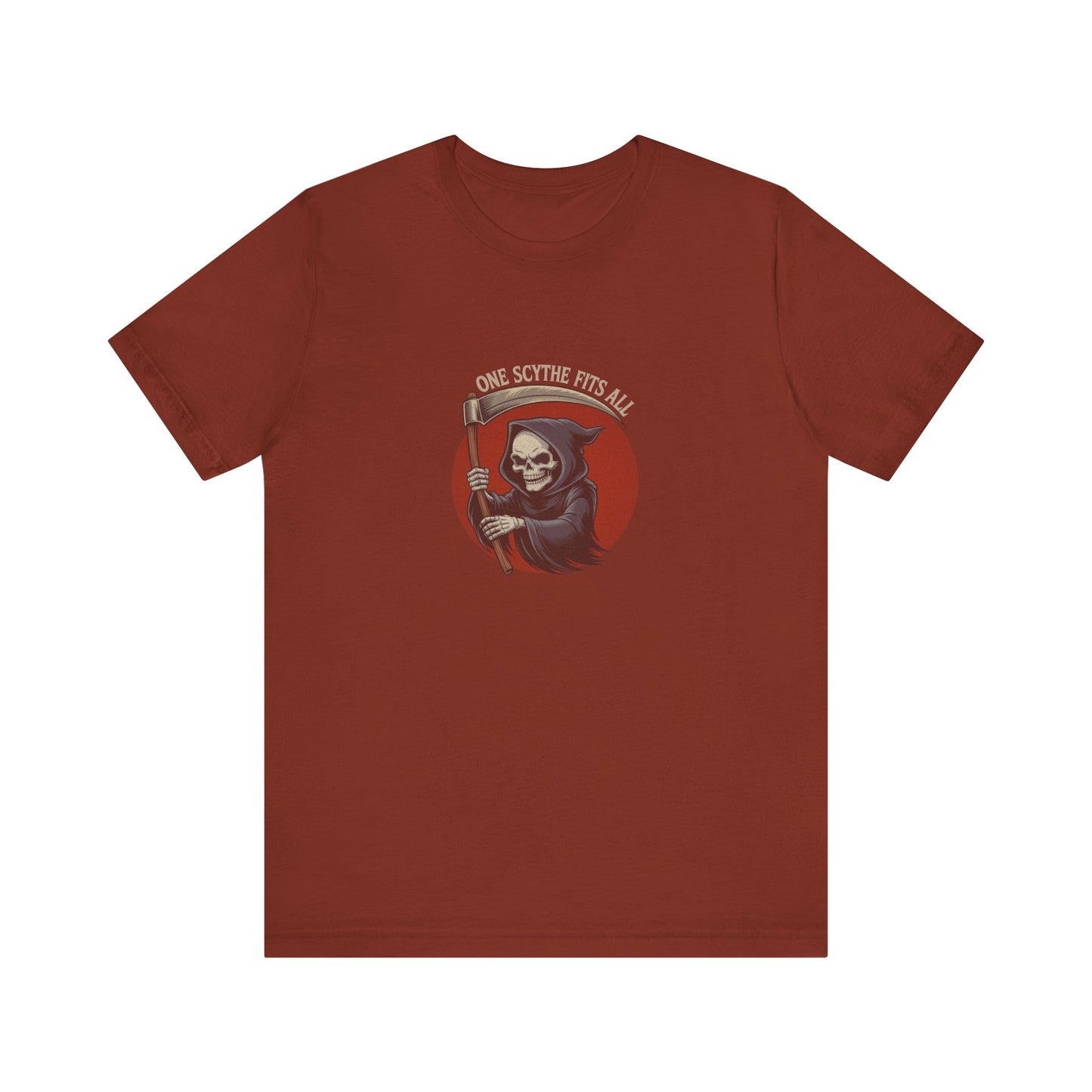One Scythe Fits All — Grim Reaper Retro Tee (Dark)