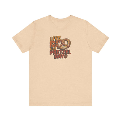 Live Every Day Like Pretzel Day — Stanley Hudson Retro Tee (Light)