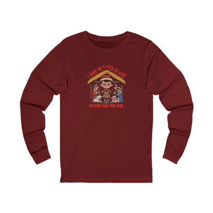 I Have No F*cks to Give — Little Drummer Boy Retro Long Sleeve (Dark)