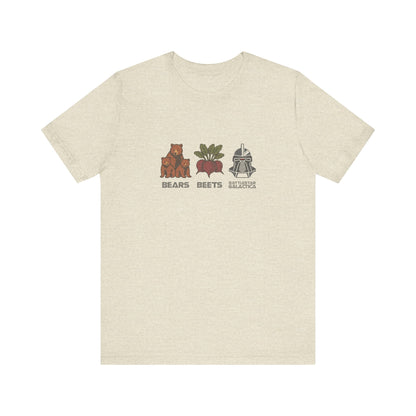 Bears, Beets, Battlestar (Captions) — Retro Tee (Light)
