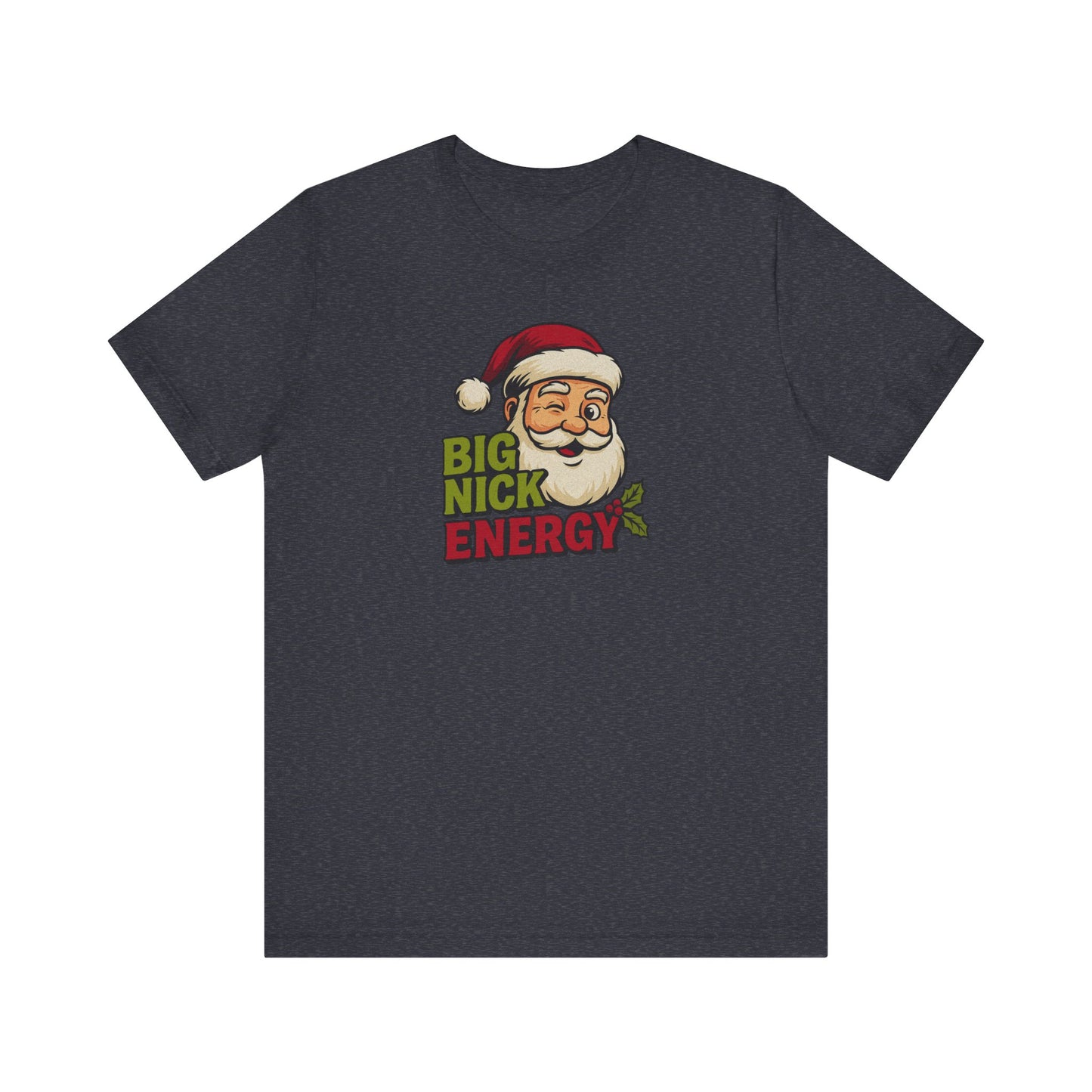 Big Nick Energy — Retro Santa Christmas Tee (Dark)